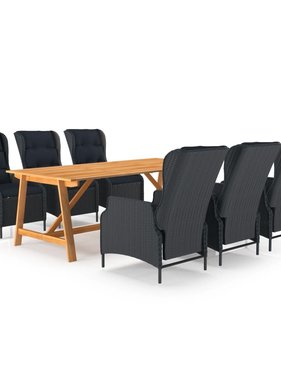 VidaXL 7-delige Tuinset donkergrijs