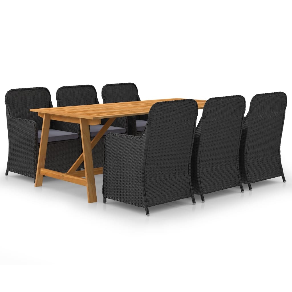 VidaXL 7-delige Tuinset zwart