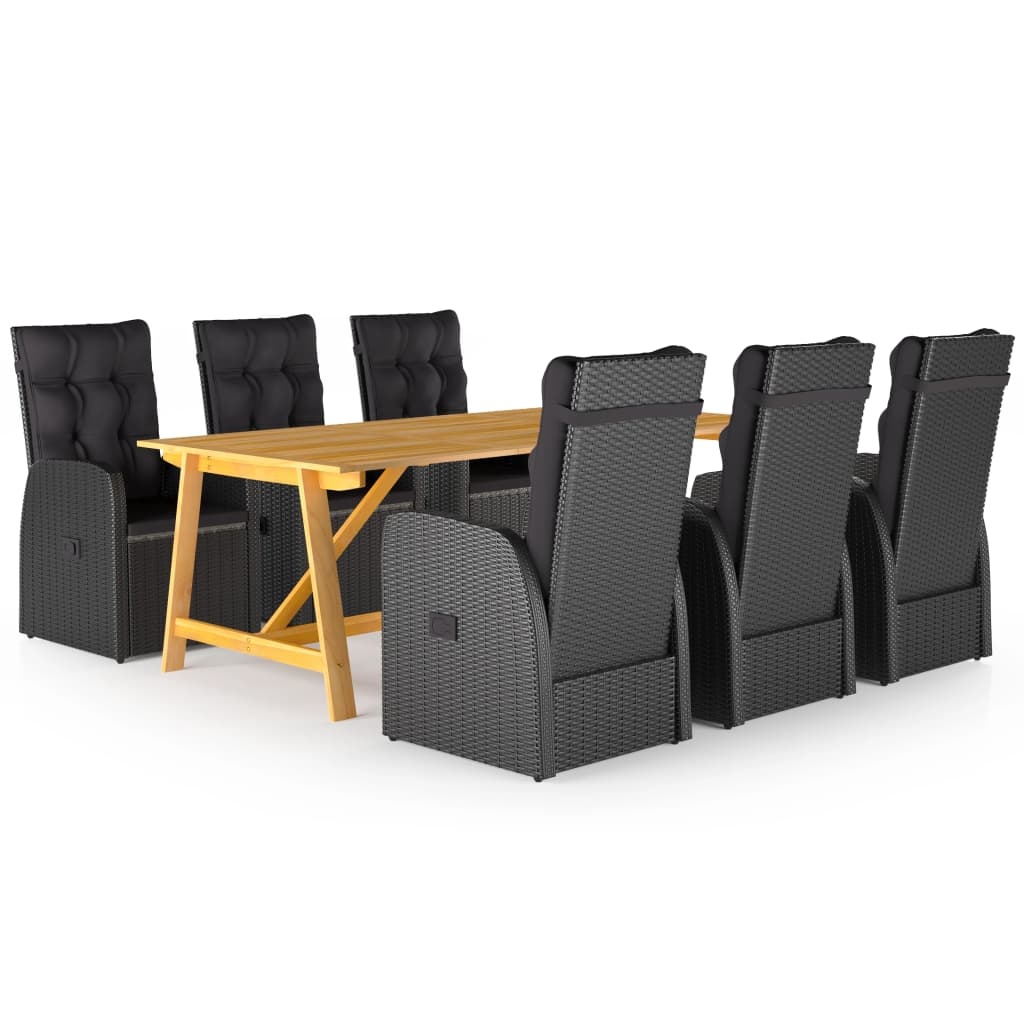 VidaXL 7-delige Tuinset zwart
