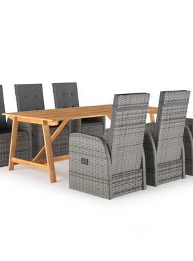 VidaXL 7-delige Tuinset grijs