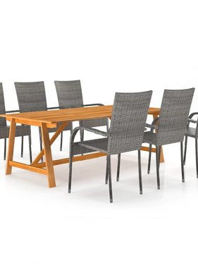 VidaXL 7-delige Tuinset grijs