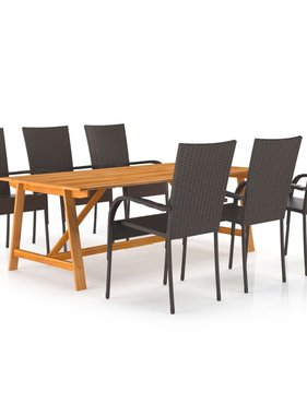 VidaXL 7-delige Tuinset bruin