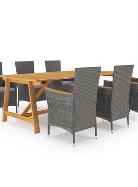 VidaXL 7-delige Tuinset grijs