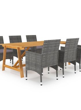 VidaXL 7-delige Tuinset grijs