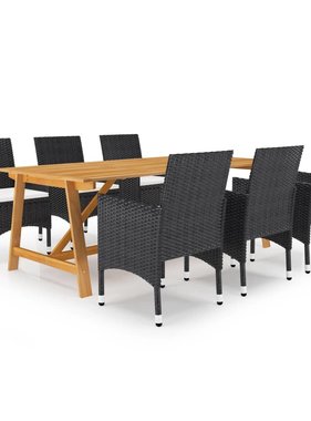 VidaXL 7-delige Tuinset zwart