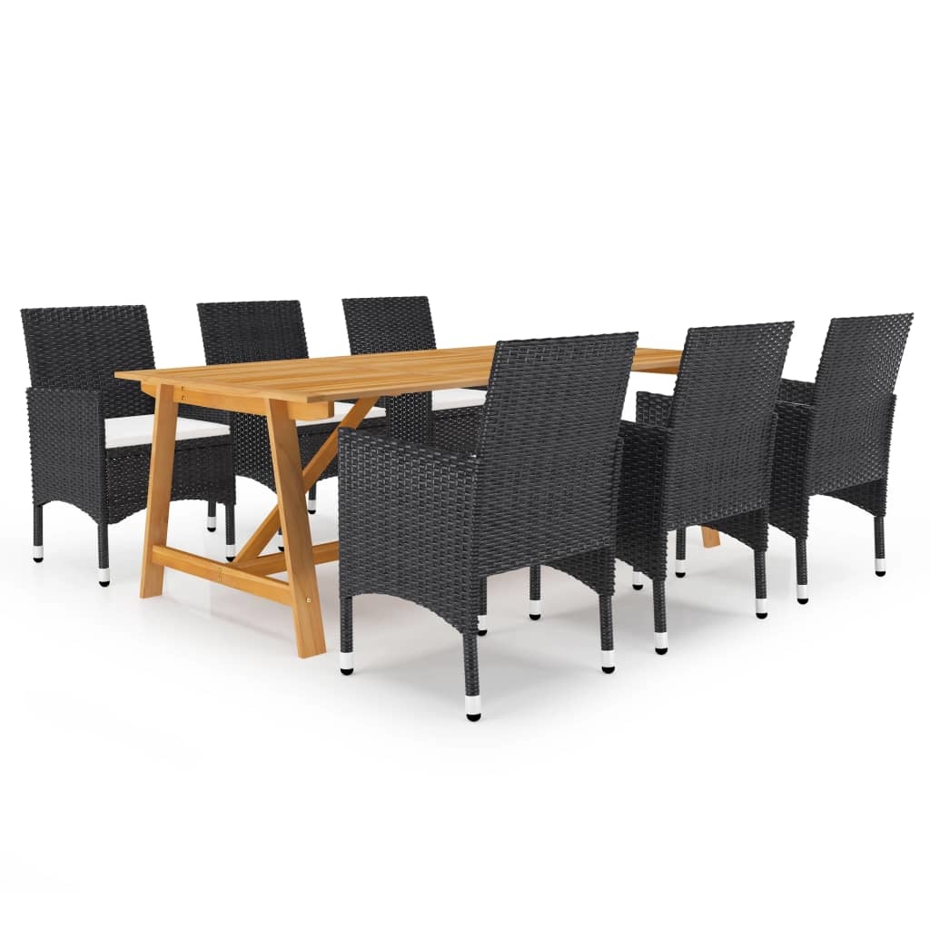 VidaXL 7-delige Tuinset zwart