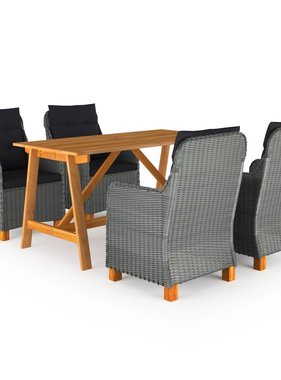 VidaXL 5-delige Tuinset lichtgrijs