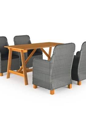 VidaXL 5-delige Tuinset lichtgrijs