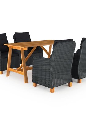 VidaXL 5-delige Tuinset donkergrijs