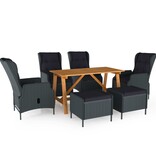 VidaXL 7-delige Tuinset donkergrijs