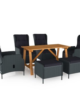 VidaXL 7-delige Tuinset donkergrijs