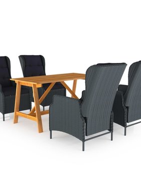 VidaXL 5-delige Tuinset donkergrijs