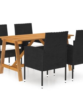 VidaXL 5-delige Tuinset zwart