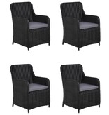 VidaXL 5-delige Tuinset zwart