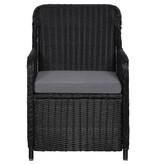 VidaXL 5-delige Tuinset zwart