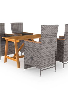 VidaXL 5-delige Tuinset grijs