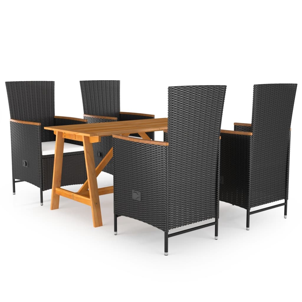 VidaXL 5-delige Tuinset zwart