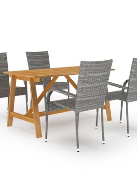 VidaXL 5-delige Tuinset grijs