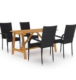 VidaXL 5-delige Tuinset zwart