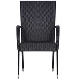 VidaXL 5-delige Tuinset zwart
