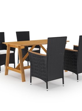 VidaXL 5-delige Tuinset zwart