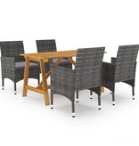 VidaXL 5-delige Tuinset grijs