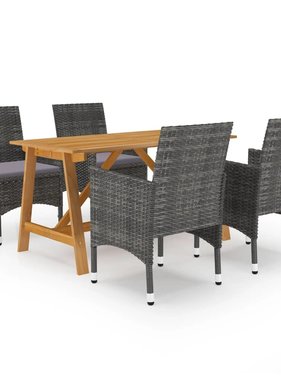 VidaXL 5-delige Tuinset grijs