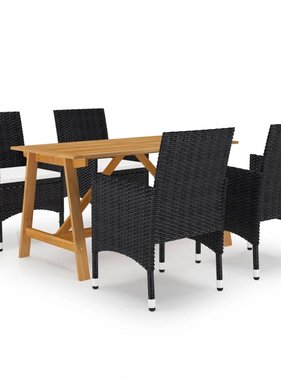 VidaXL 5-delige Tuinset zwart