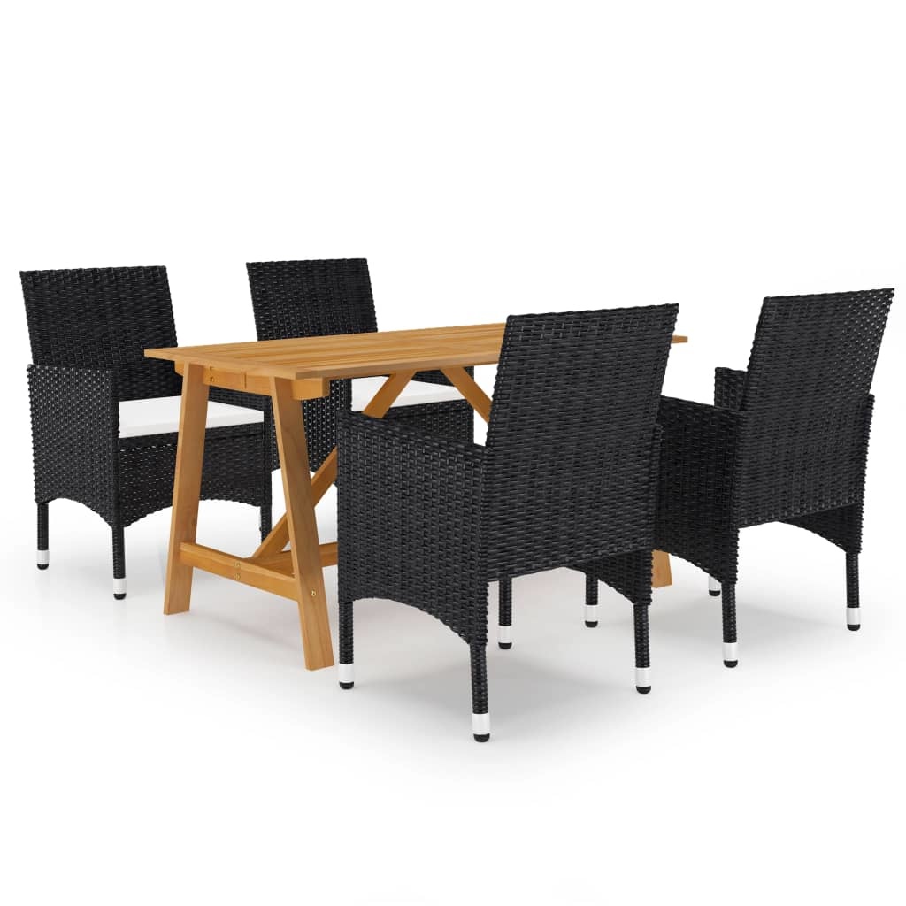 VidaXL 5-delige Tuinset zwart