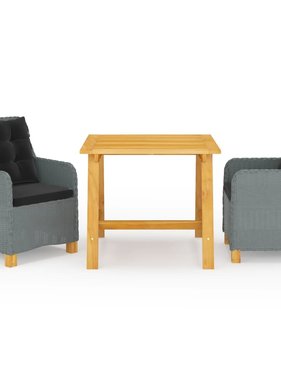 VidaXL 3-delige Tuinset lichtgrijs