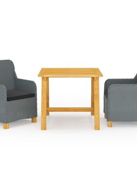 VidaXL 3-delige Tuinset lichtgrijs