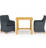 VidaXL 3-delige Tuinset donkergrijs