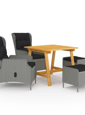 VidaXL 5-delige Tuinset lichtgrijs