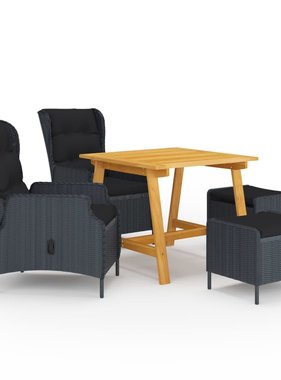 VidaXL 5-delige Tuinset donkergrijs