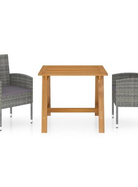 VidaXL 3-delige Tuinset grijs