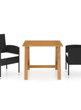 VidaXL 3-delige Tuinset zwart