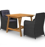 VidaXL 3-delige Tuinset zwart