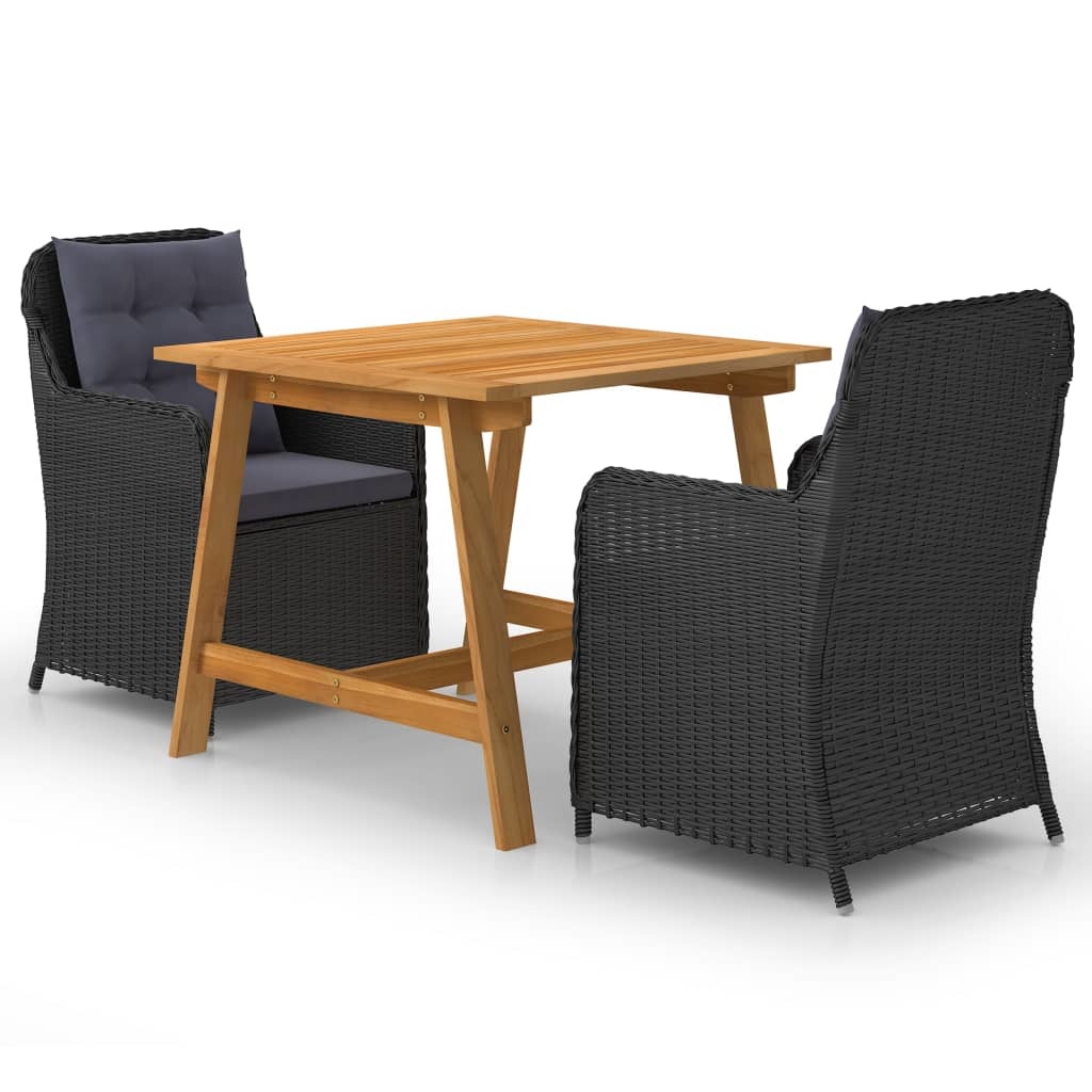 VidaXL 3-delige Tuinset zwart