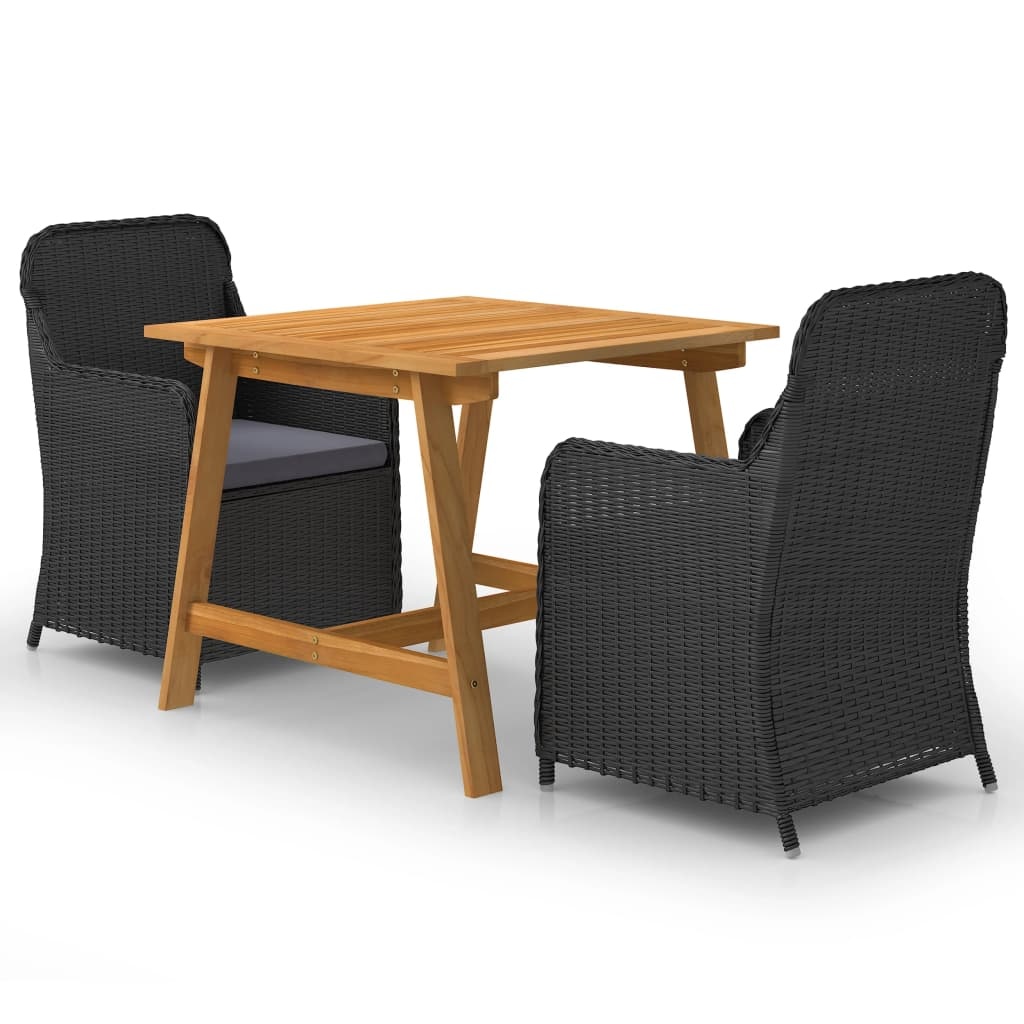 VidaXL 3-delige Tuinset zwart