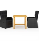 VidaXL 3-delige Tuinset zwart