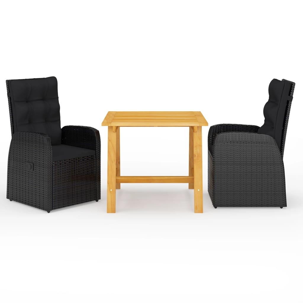 VidaXL 3-delige Tuinset zwart