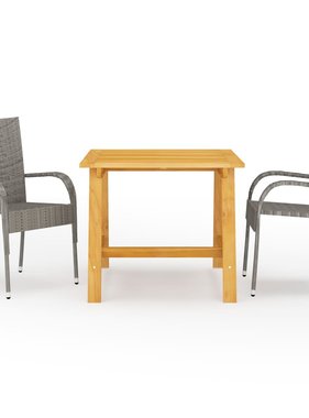 VidaXL 3-delige Tuinset grijs