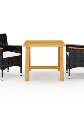 VidaXL 3-delige Tuinset zwart