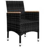 VidaXL 3-delige Tuinset zwart