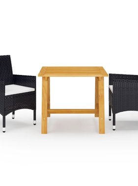 VidaXL 3-delige Tuinset zwart