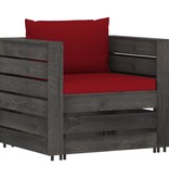 VidaXL 12-delige Loungeset met kussens grijs geïmpregneerd hout