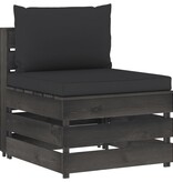 VidaXL 12-delige Loungeset met kussens grijs geïmpregneerd hout