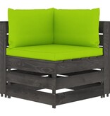 vidaXL 8-delige Loungeset met kussens grijs geïmpregneerd hout