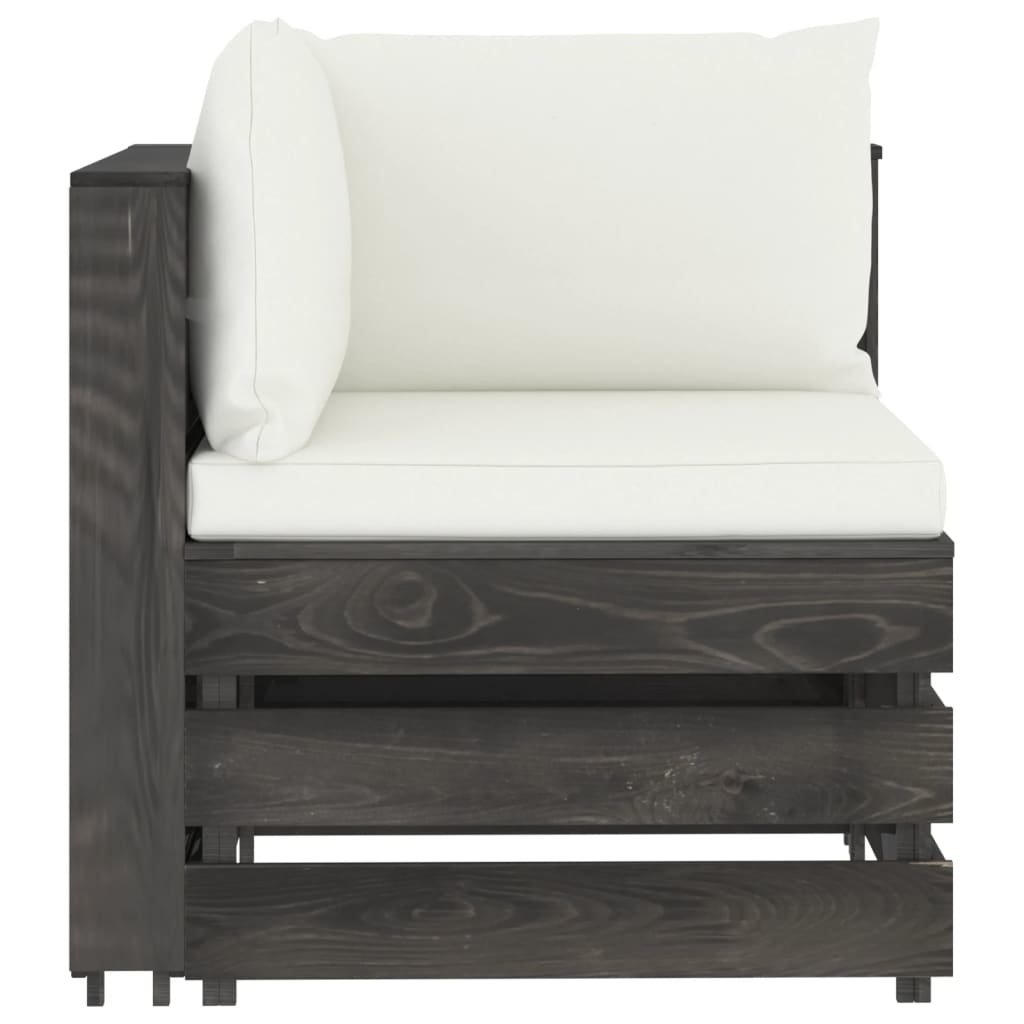 VidaXL 8-delige Loungeset met kussens grijs geïmpregneerd hout