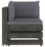 VidaXL 8-delige Loungeset met kussens grijs geïmpregneerd hout